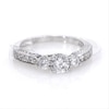 Thumbnail Image 7 of 3/4 CT. T.W. Diamond Three Stone Vintage-Style Engagement Ring in 10K White Gold